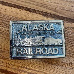 Alaska Railroad belt buckle Cast-It Denver, Colorado made in USA 1980